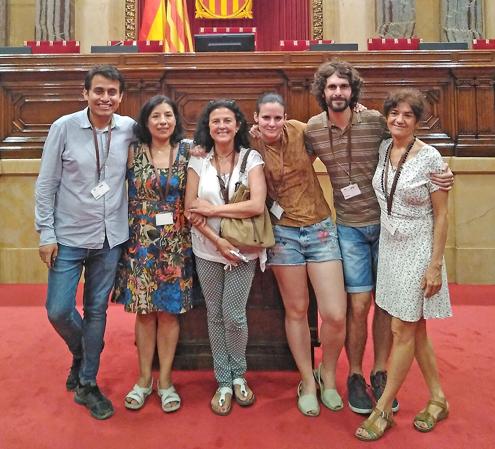 Appearance in the Parliament of Catalonia, in 2017.